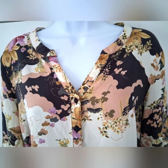 Soyaconcept/ Floral Print Blouse/ Violet Mist Combi./ Size US L - Picture 4 of 12